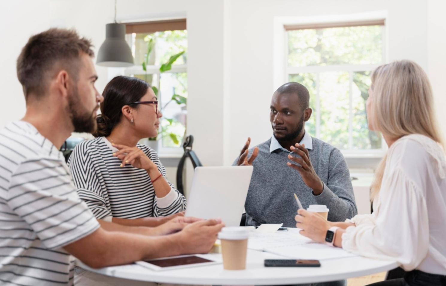 Follow-Send team collaborating on budget planning solutions
